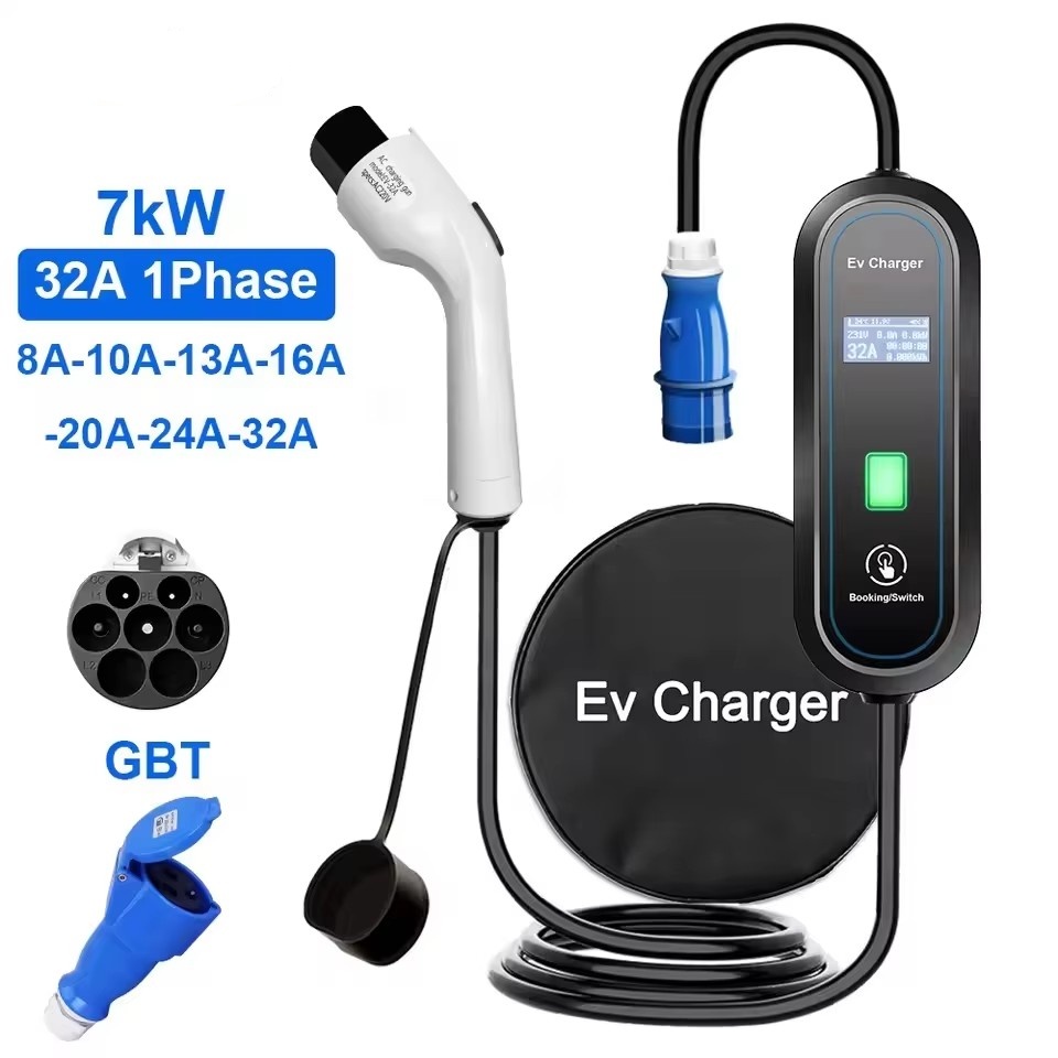 Portable Ev Charger 32A Type 2 Cee Plug - 휴대용 GBT 전기차 충전기 월박스 타입2
