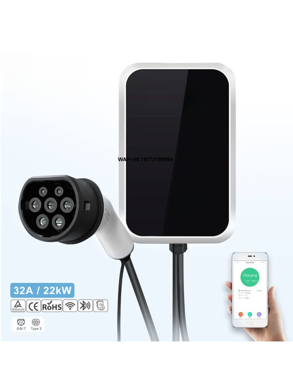 22Kw Wallbox Type 2 Ocpp Rfid - 22kW AC 전기차 충전소 스마트 월박스