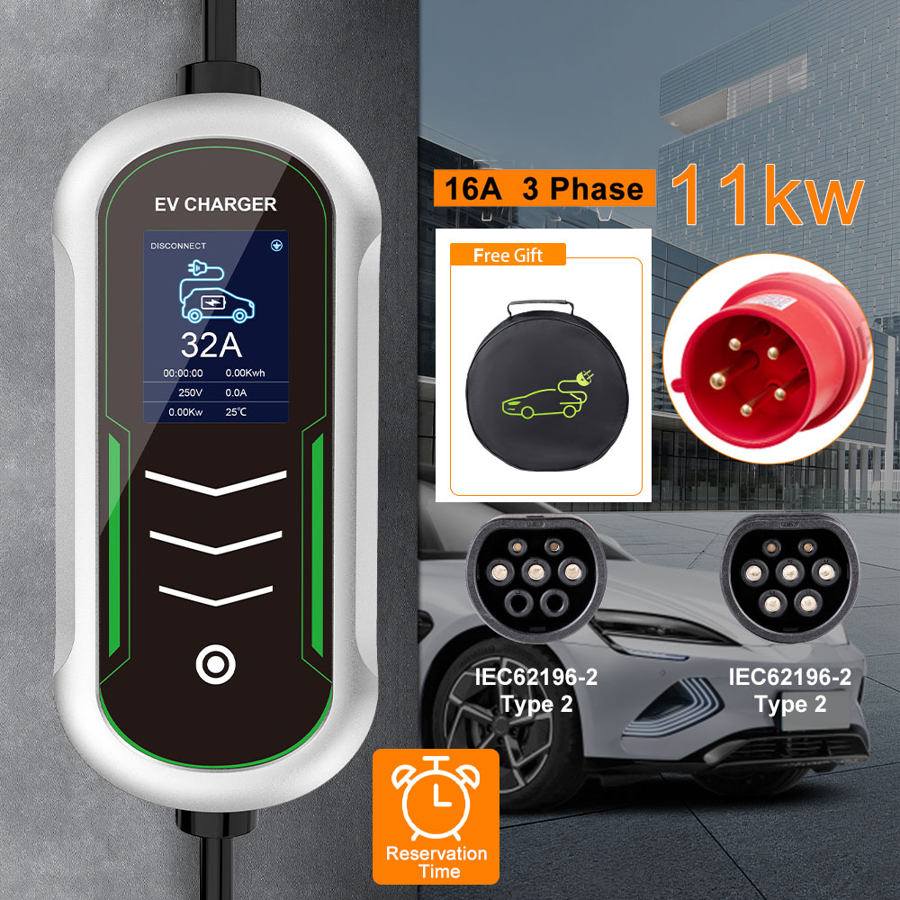 Portable Ev Charger 32A Type 2 Cee Plug - IPENGEN 11KW EV 휴대용 충전기 타입2