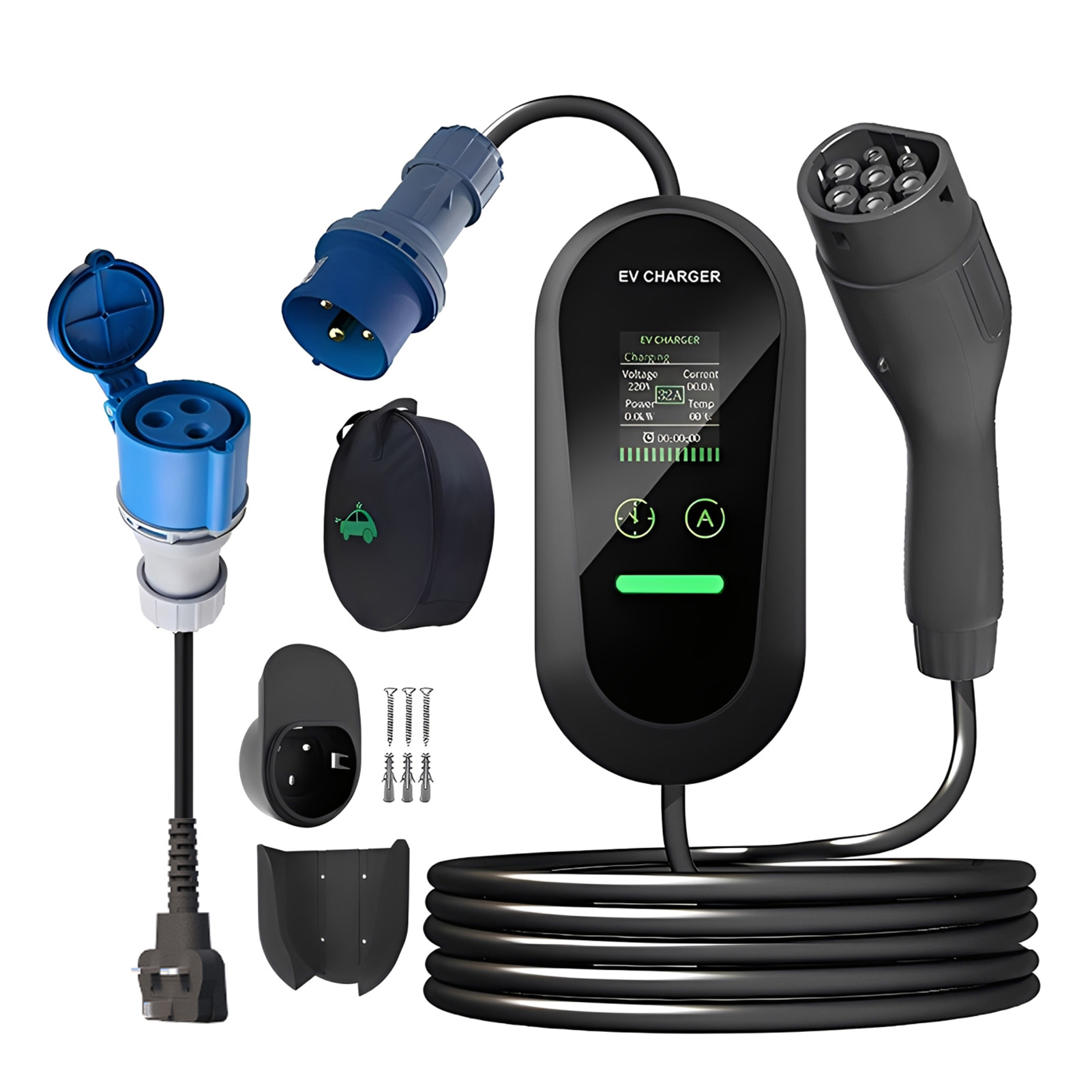 Portable Ev Charger 32A Type 2 Cee Plug - Type2 휴대용 전기차 충전기 7KW 32A