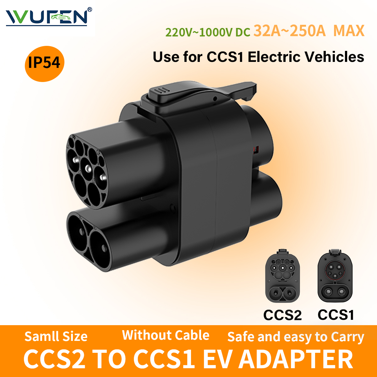 Ccs2 To Ccs1 Fast Charge Adapter 250Kw - WUFEN CCS2-CCS1 EV 어댑터 32A~250A 고속