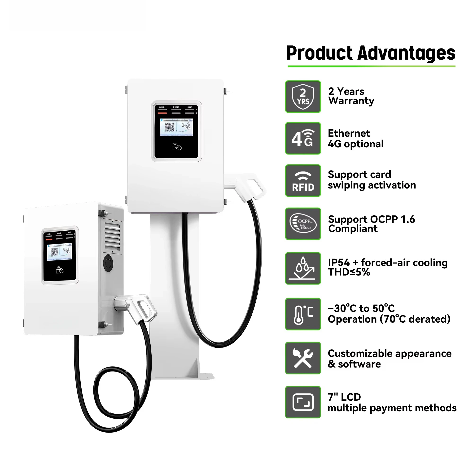 Ocpp 20kw 30kw 40kw CCS GBT 상업 - Dc Fast Charger 30Kw Wallbox Commercial 리뷰 및 가격