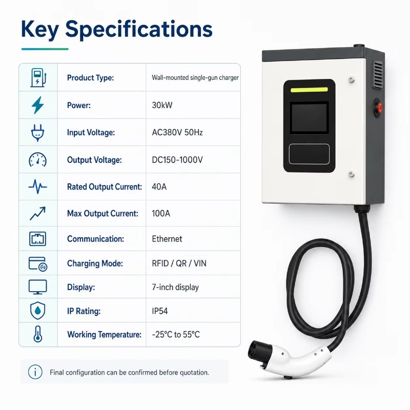 맞춤형 30kW CCS2 DC 고속 전기차 충전기 월박 - Dc Fast Charger 30Kw Wallbox Commercial 리뷰 및 가격