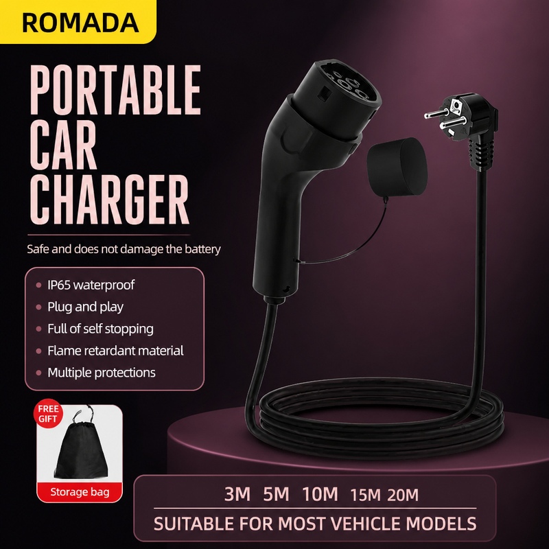 7KW ROMADA 32A 전기차 휴대용 충전기 3M  - Portable Ev Charger 32A Type 2 Cee Plug 리뷰 및 가격
